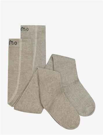 MINYMO Stocking W.glitter (2-Pack) - SILVER MINK - 56\62