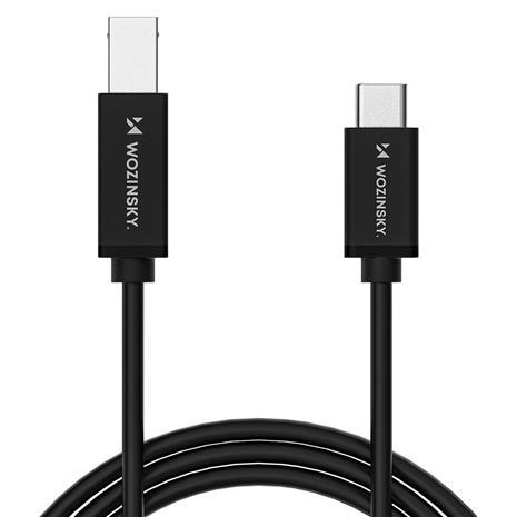 Wozinsky WKDDY2S USB-B - USB-C 2m Cable - Black
