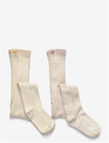 MINYMO Stocking W.pointelle (2-Pack) - BURNISHED LILAC - 116\122