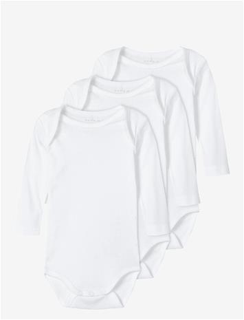 NAME IT Nbnbody 3P Ls Solid Noos - BRIGHT WHITE - 92