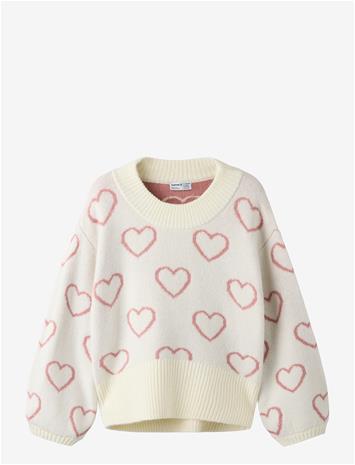NAME IT Nkfnelly Ls Oversize Knit - CLOUD DANCER - 146-152