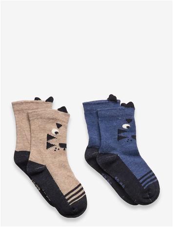 MINYMO Socks W. 3D Effect (2-Pack) - DEEP NAVY - 19\22