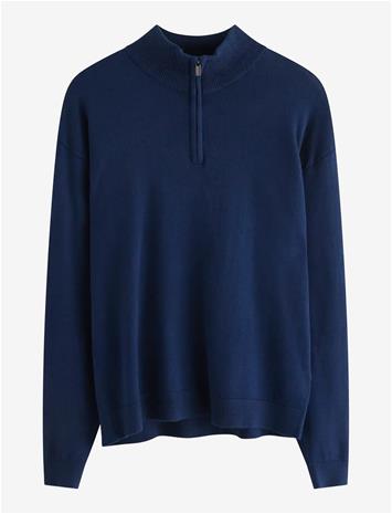 LINDEX Sweater Fineknit Halfzip - DARK BLUE - 128