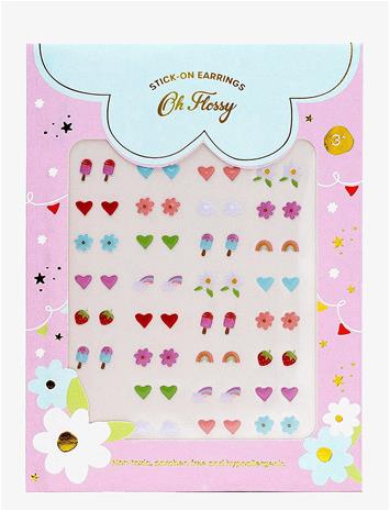 OH FLOSSY Stick-On Earrings - MULTI - 1 SHEET