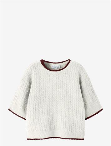 NAME IT Nkfkiras Ss Knit - CLOUD DANCER - 116 – kuva 2/2