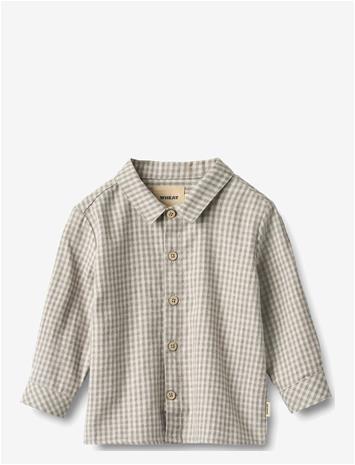WHEAT Shirt L/S Oscar - GREYBROWN CHECK - 86