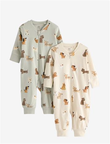 LINDEX 2-Pack Pyjamas With Allover Print - LIGHT BEIGE - 104