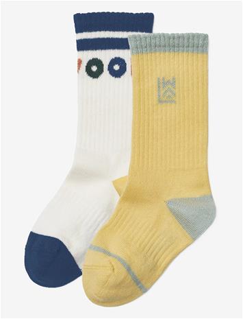 LIEWOOD Annette Socks 2-Pack - LEMONADE / CREME DE LA CREME - 19/21 – kuva 2/2