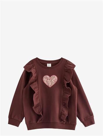 LINDEX Sweatshirt With Brushed Inside - DARK BROWN - 110