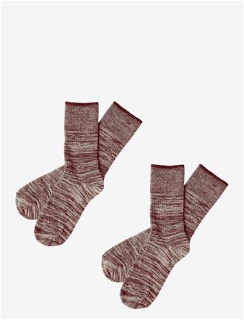 FUB 2-Pack Melange Socks - CRANBERRY/ECRU - 19/21 – kuva 2/2