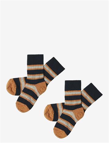 FUB 2-Pack Two-Tone Stripe Socks - DARK NAVY - 19/21