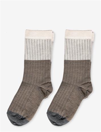 FUB 2-Pack Contrast Rib Socks - HAZEL MELANGE - 19/21