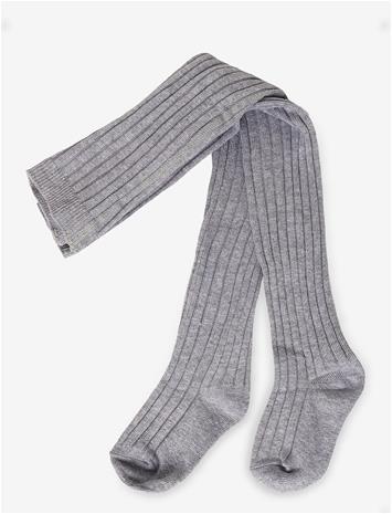 MANGO Ribbed Knit Tights - MEDIUM GREY - 84