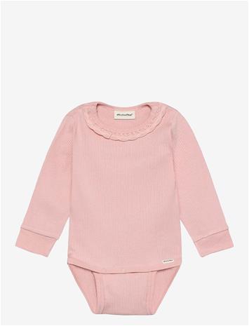 MINYMO Body Ls Rib - SILVER PINK - 80