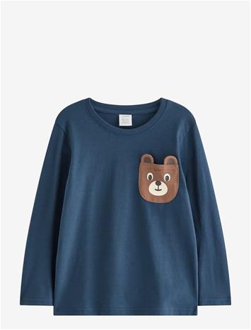 LINDEX Long-Sleeved Top - DARK BLUE - 128