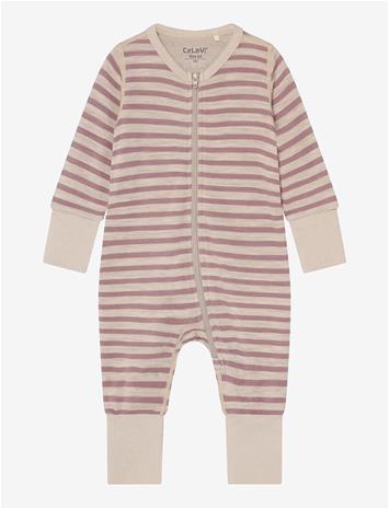 CELAVI Jumpsuit Ls - Yd Stripe - GRAPE SHAKE - 100