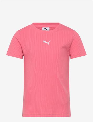 PUMA Ess Elevated Rib Slim Tee G - WILD PINK - 176