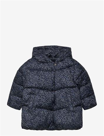 MANGO Long Padded Floral Anorak - NAVY - 2-3