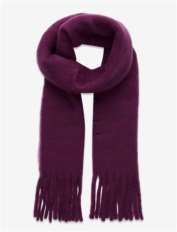 MANGO Fringed Edge Scarf - MEDIUM RED - One Size