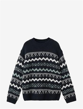 MANGO Knitted Sweater With Trim - NAVY - 7-8 – kuva 2/2