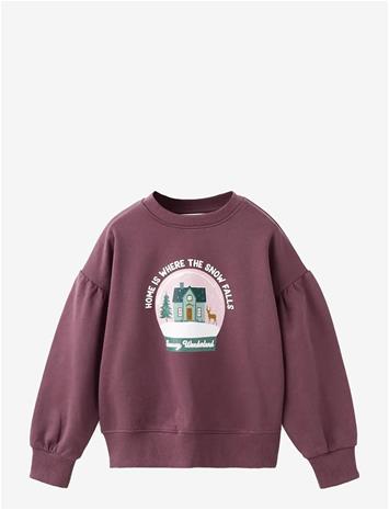 MANGO Printed Cotton Sweatshirt - DARK RED - 5-6