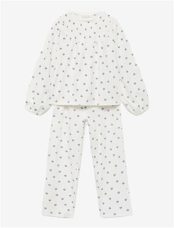 MANGO Printed Cotton Pyjamas - NATURAL WHITE - 9-10