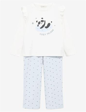 MANGO Printed Long Pyjamas - NATURAL WHITE - 5-6