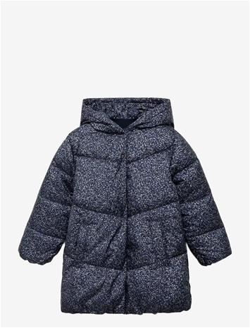 MANGO Floral-Print Coat - DARK BLUE - 13-14
