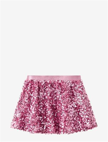 MANGO Short Skirt With Sequins - PINK - 2-3