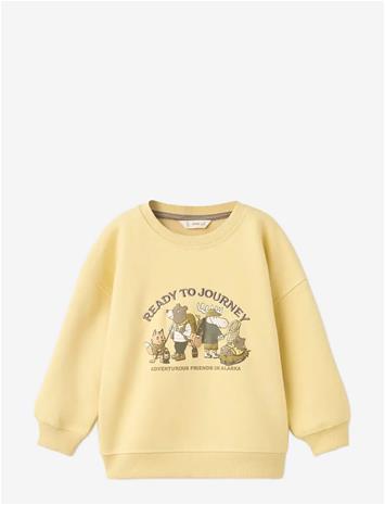 MANGO Printed Embroidered Sweatshirt - YELLOW - 3-4