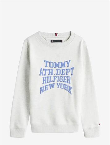 TOMMY HILFIGER Athletic Varsity Sweatshirt - LIGHT GREY HEATHER - 152