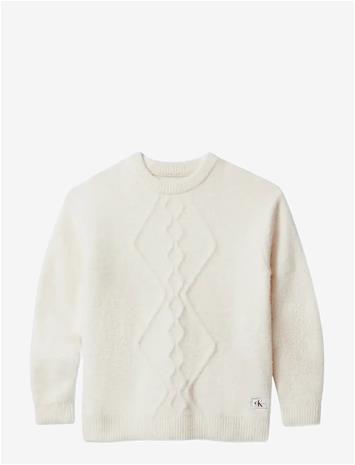 CALVIN KLEIN Fluffy Sweater - WHITECAP GRAY - 128