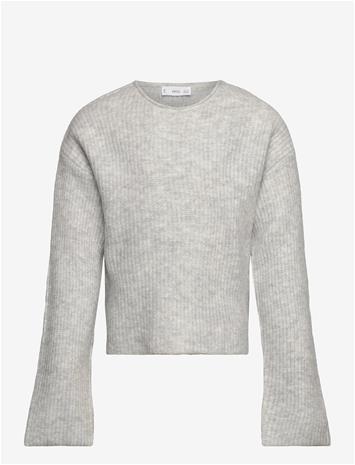 MANGO Knitted Ribbed Sweater - LT PASTEL GREY - 5-6