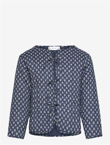 MANGO Printed Cotton Jacket - NAVY - 116