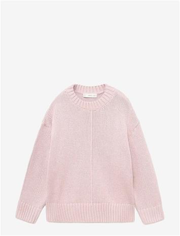 MANGO Long-Sleeve Knitted Sweater - LT-PASTEL PINK - 7-8