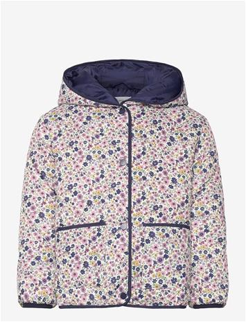 MANGO Flowers Print Quilted Anorak - NAVY - 2-3