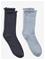 MANGO 2 Pack Ribbed Socks - LT-PASTEL BLUE - L – kuva 2