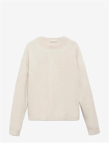 MANGO Decorative Seams Cotton Sweater - LIGHT BEIGE - 9-10