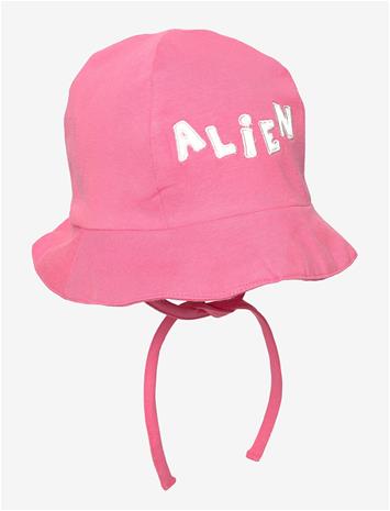 MINI RODINI Alien Application Baby Sun Hat - PINK - 44/46