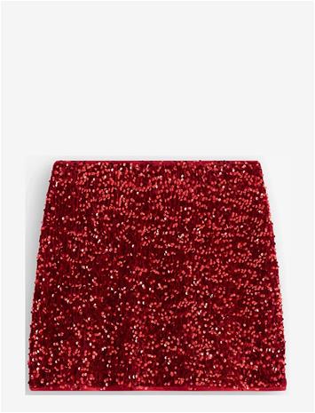 LINDEX Kjol Med Paljetter - RED - 170 – kuva 2/2