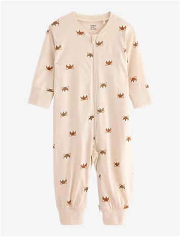 LINDEX Sleepsuit With Application At The Back - LIGHT BEIGE - 56