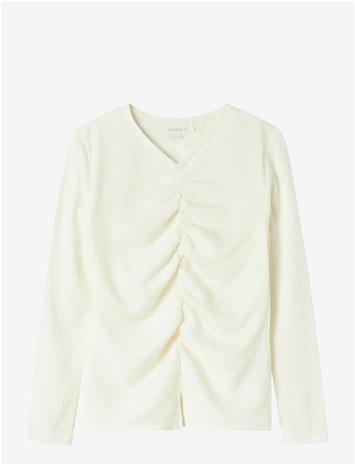 NAME IT Nkfodny Ls Slim Top - CLOUD DANCER - 116
