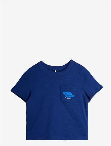 MINI RODINI Planet Emb Ss Tee - BLUE - 104/110