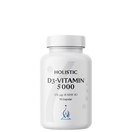 Holistic D3-vitamin 5000 IE 90 kapselia