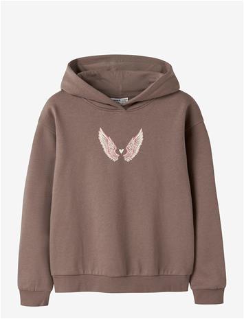 NAME IT Nkflotuse Ls Rlx Sweat Wh Bru - BROWN LENTIL - 122-128