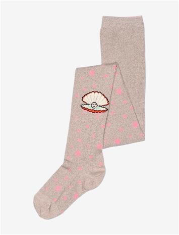 MELTON Shell Glitter Tights - PINK NECTAR - 80/86