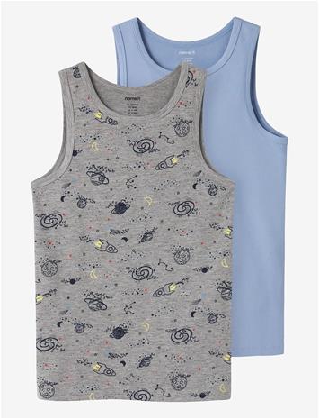 NAME IT Nkmtank Top 2P Grey Space Noos - GREY MELANGE - 158-164