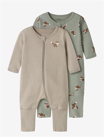NAME IT Nbmnightsuit 2P Zip Ff Fox Noos - SHADOW - 92