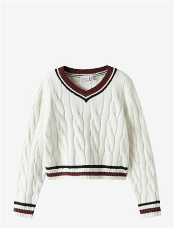 NAME IT Nkfteppie Ls Short Knit - CLOUD DANCER - 116