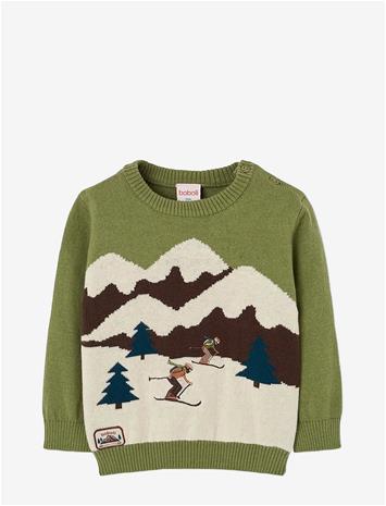 BOBOLI Knitwear Pullover For Boy -Bci - APPLE - 110